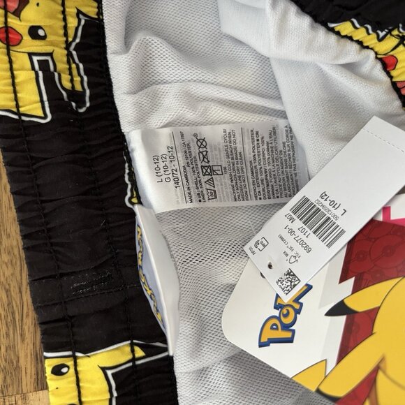 Pokemon Swim Trunks Shorts Boy Size Large 10-12 Pikachu Vacation Pool Beach NWT - Picture 3 of 9